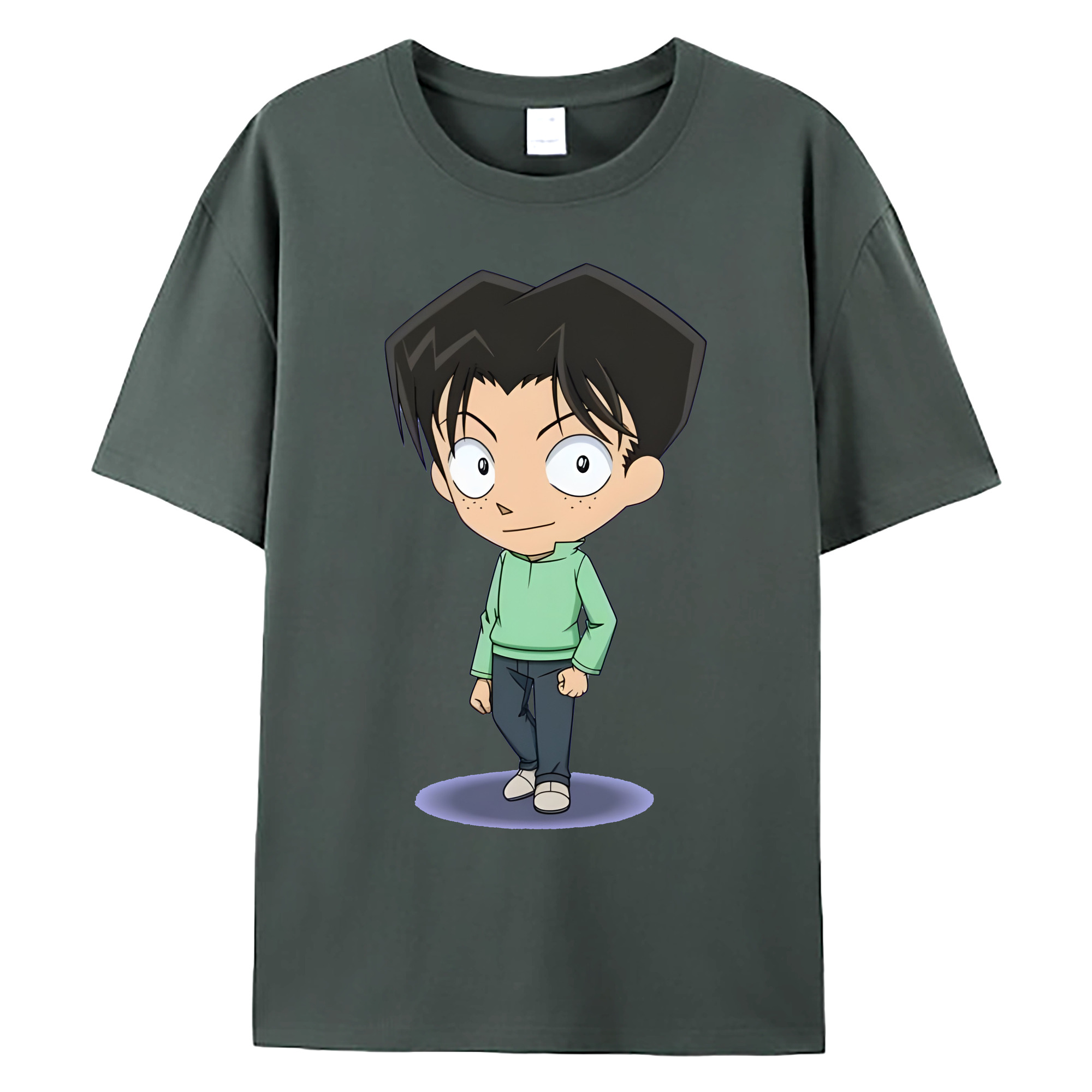（画像用） 名探偵コナン 円谷 光彦 つぶらや みつひこ Detective Conan Mitch Tennyson 綿100％ メンズ半袖Tシャツ｜肌触りやわらか＆通気性